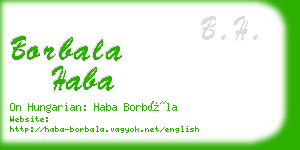 borbala haba business card